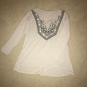 Hollister tan beaded top